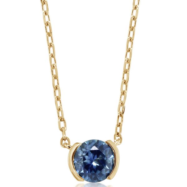 Yellow Gold Sapphire Necklace Tom Poe Diamonds Enumclaw, WA
