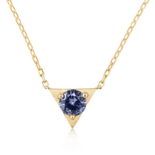 Yellow Gold Lotus Garnet Necklace Blue Heron Jewelry Company Poulsbo, WA