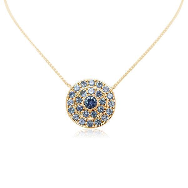 Yellow Gold Sapphire Necklace Blue Heron Jewelry Company Poulsbo, WA
