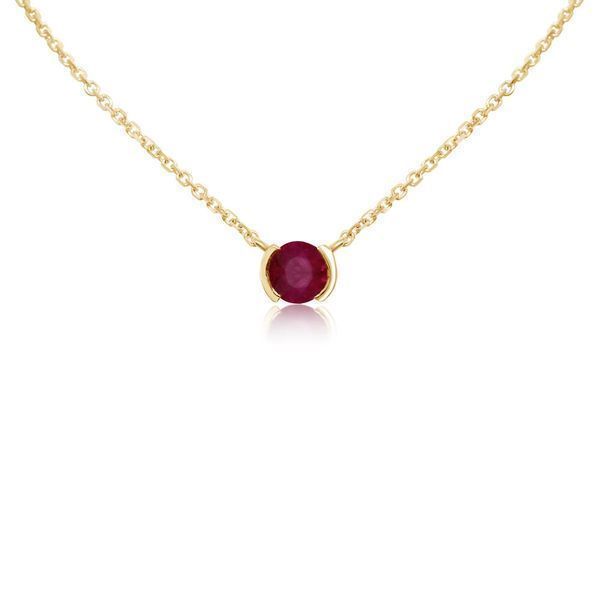 Yellow Gold Ruby Necklace Blue Heron Jewelry Company Poulsbo, WA