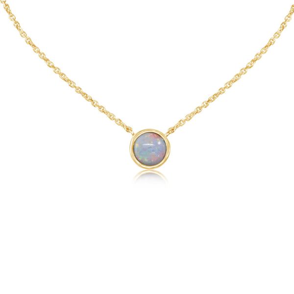 Yellow Gold Calibrated Light Opal Necklace Arthur's Jewelry Bedford, VA