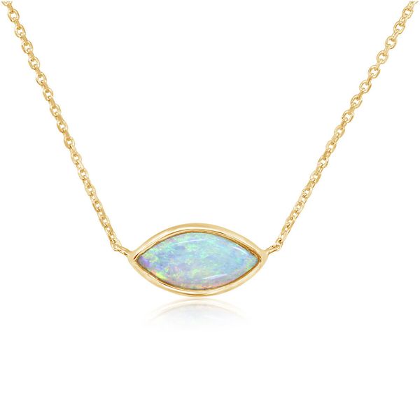 Yellow Gold Calibrated Light Opal Necklace Tom Poe Diamonds Enumclaw, WA
