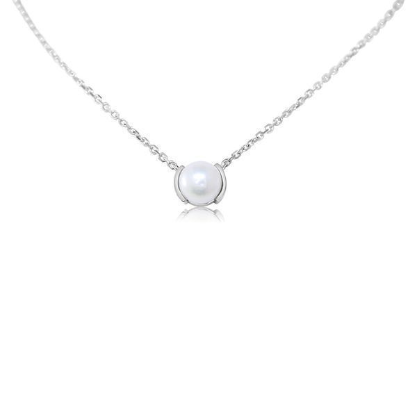 White Gold Cultured Pearl Necklace John E. Koller Jewelry Designs Owasso, OK