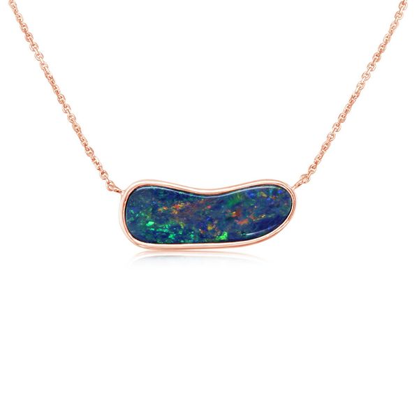 Rose Gold Opal Doublet Necklace Timmreck & McNicol Jewelers McMinnville, OR
