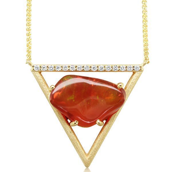 Yellow Gold Fire Opal Necklace Gold Mine Jewelers Jackson, CA