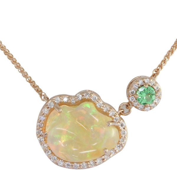Rose Gold Fire Opal Necklace Ross's Fine Jewelers Kilmarnock, VA