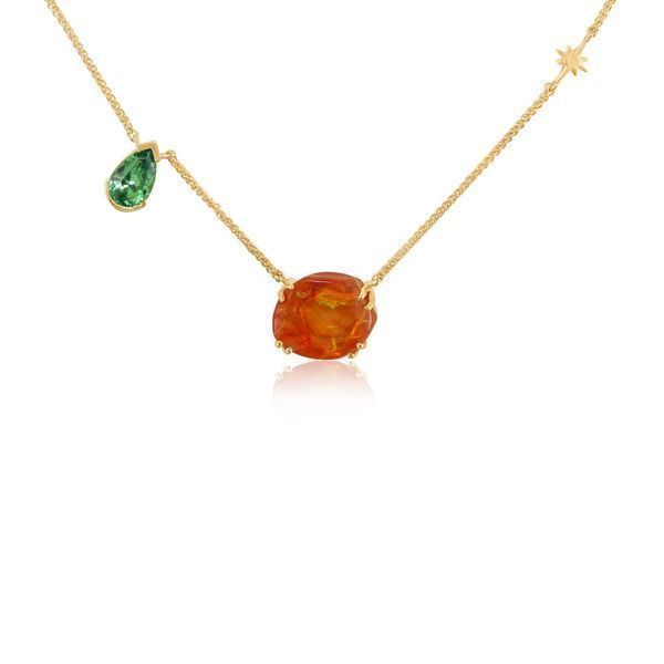 Yellow Gold Fire Opal Necklace J. Anthony Jewelers Neenah, WI