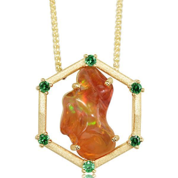 Yellow Gold Fire Opal Necklace Ross's Fine Jewelers Kilmarnock, VA