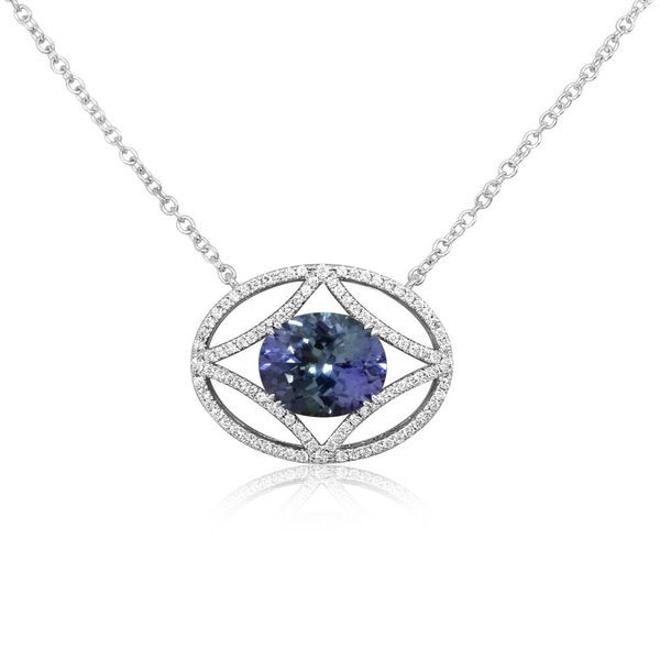 White Gold Tanzanite Necklace Leslie E. Sandler Fine Jewelry and Gemstones rockville , MD