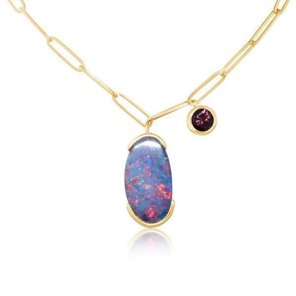 Parle Yellow Gold Opal Doublet Necklace 
