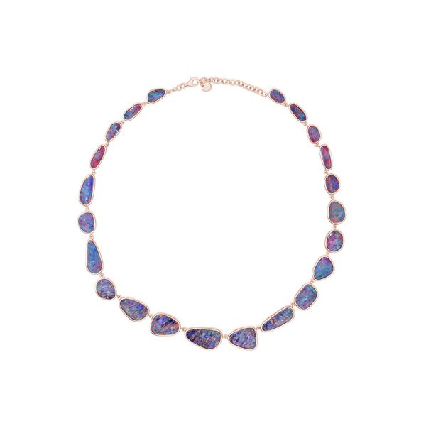 Rose Gold Opal Doublet Necklace P.K. Bennett Jewelers Mundelein, IL