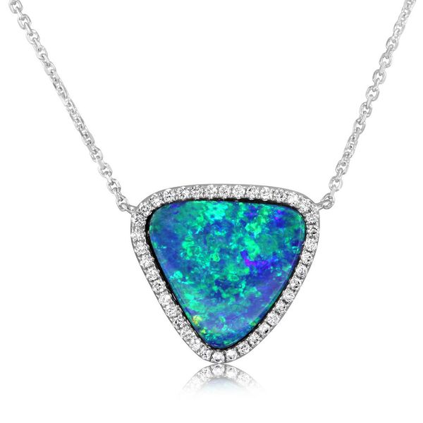 White Gold Opal Doublet Necklace Bell Jewelers Murfreesboro, TN