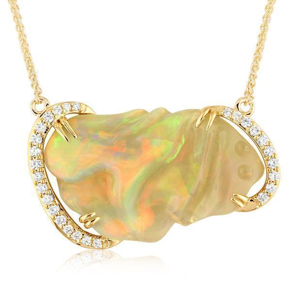 Yellow Gold Natural Light Opal Necklace Ross's Fine Jewelers Kilmarnock, VA