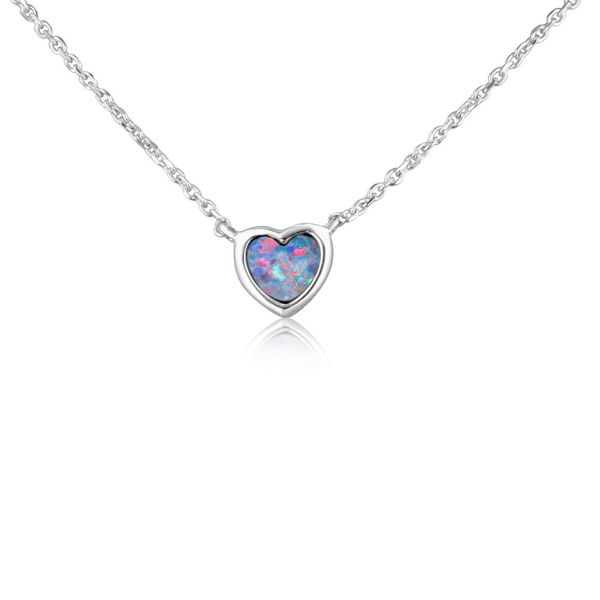 White Gold Opal Doublet Necklace Mar Bill Diamonds and Jewelry Belle Vernon, PA