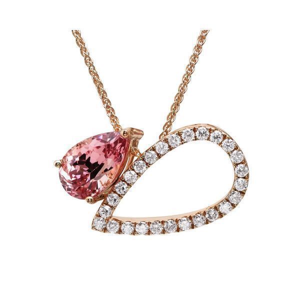 Rose Gold Lotus Garnet Necklace Leslie E. Sandler Fine Jewelry and Gemstones rockville , MD