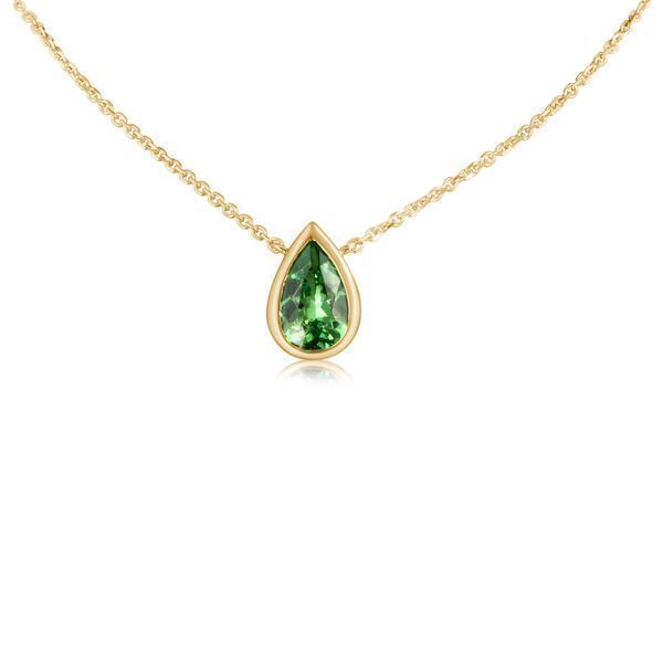 Yellow Gold Mint Garnet Necklace Biondi Diamond Jewelers Aurora, CO