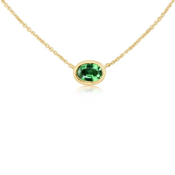 Yellow Gold Tsavorite Necklace Timmreck & McNicol Jewelers McMinnville, OR