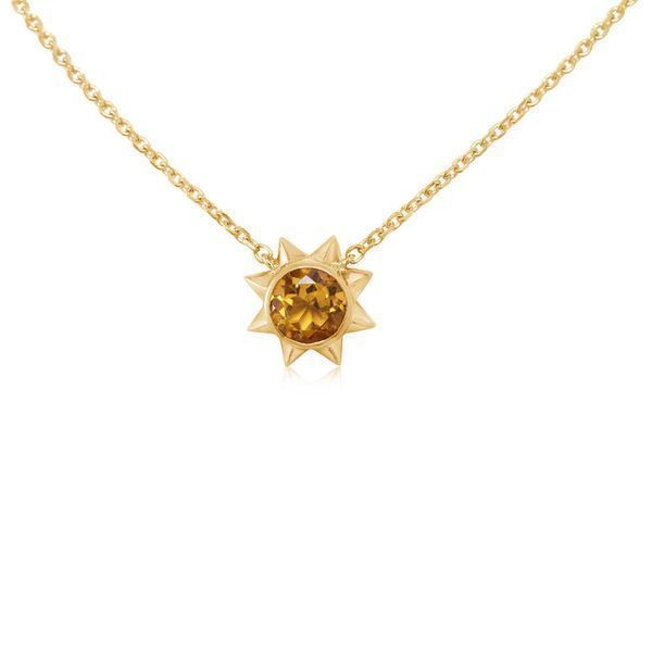 Yellow Gold Citrine Necklace H. Brandt Jewelers Natick, MA
