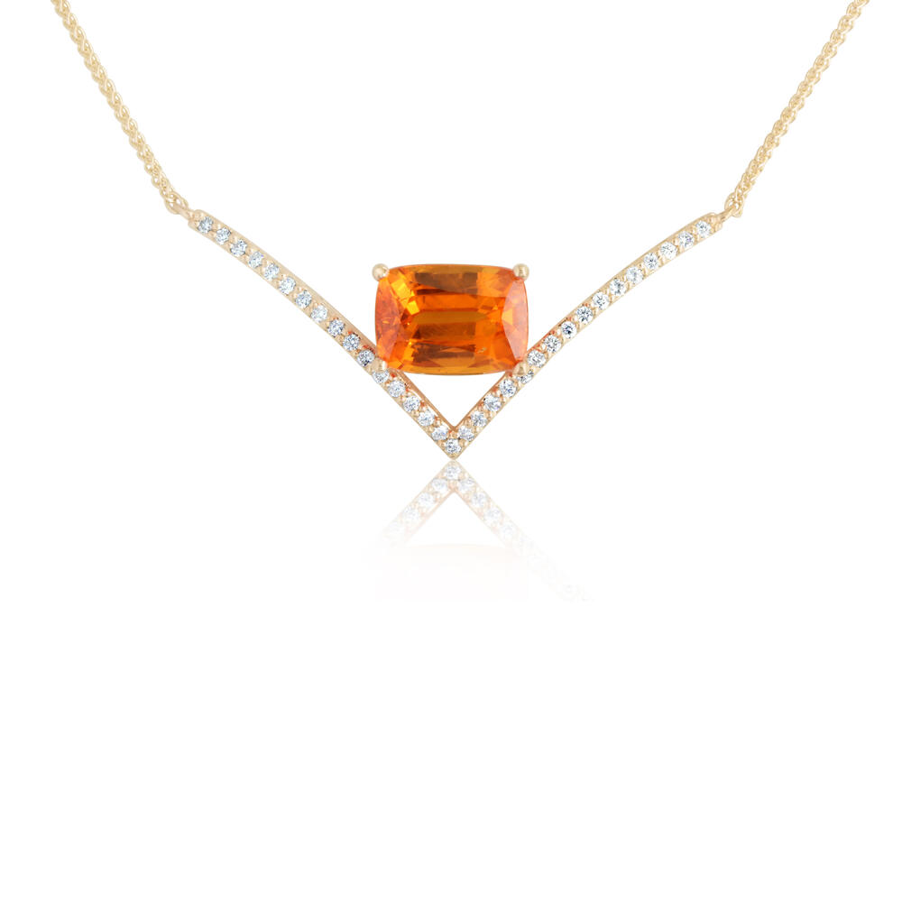 Parle Yellow Gold Mandarin Garnet Spessartite Necklace H Brandt Jewelers Natick Ma