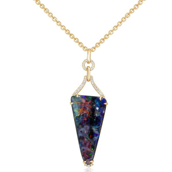 Yellow Gold Boulder Opal Pendant Leslie E. Sandler Fine Jewelry and Gemstones rockville , MD