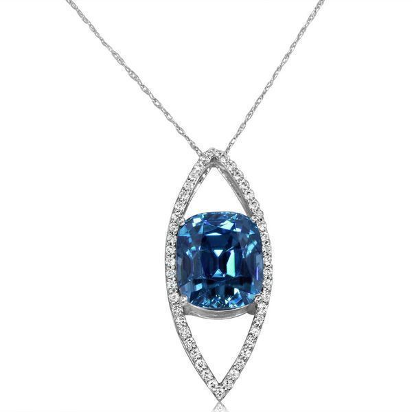 White Gold Zircon Pendant Blue Marlin Jewelry, Inc. Islamorada, FL