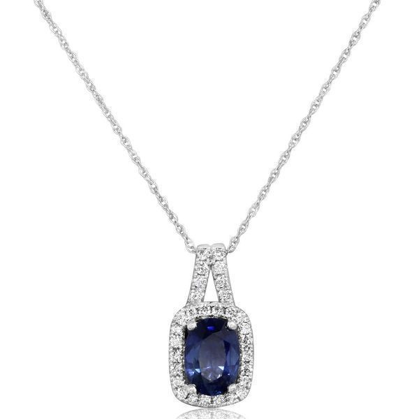 White Gold Sapphire Pendant John E. Koller Jewelry Designs Owasso, OK