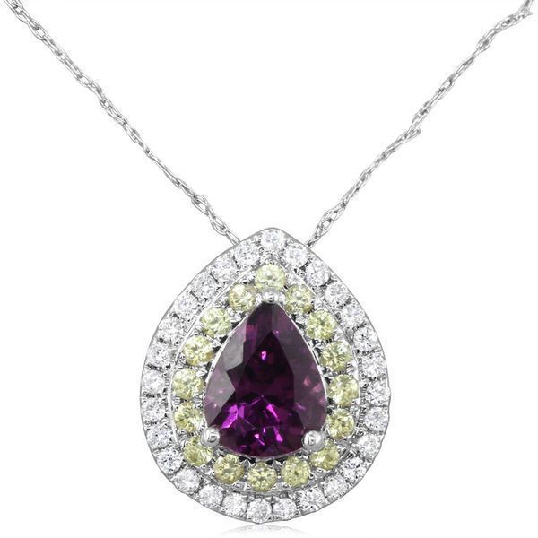 White Gold Garnet Pendant Timmreck & McNicol Jewelers McMinnville, OR