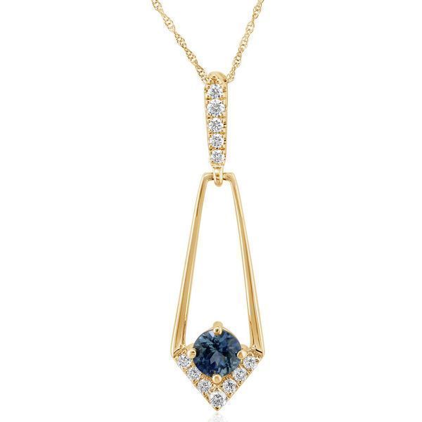 Yellow Gold Sapphire Pendant Mar Bill Diamonds and Jewelry Belle Vernon, PA