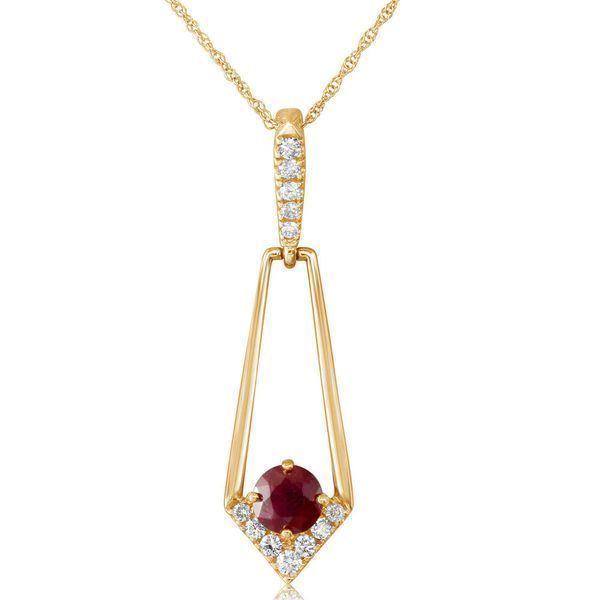 Yellow Gold Ruby Pendant Leslie E. Sandler Fine Jewelry and Gemstones rockville , MD