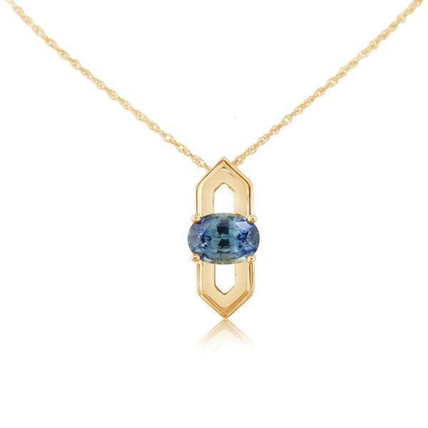 Yellow Gold Sapphire Pendant Timmreck & McNicol Jewelers McMinnville, OR