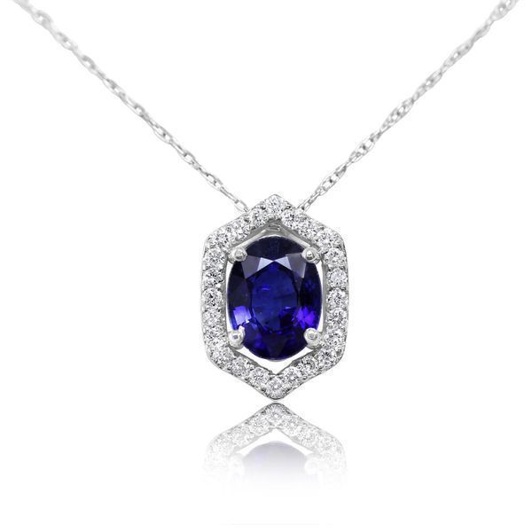 White Gold Sapphire Pendant Tom Poe Diamonds Enumclaw, WA