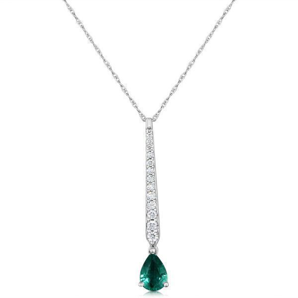 White Gold Emerald Pendant Tom Poe Diamonds Enumclaw, WA