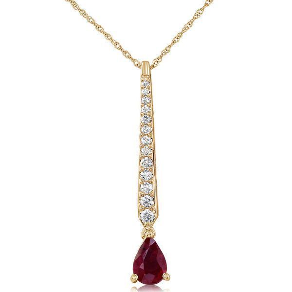 Yellow Gold Ruby Pendant Blue Heron Jewelry Company Poulsbo, WA