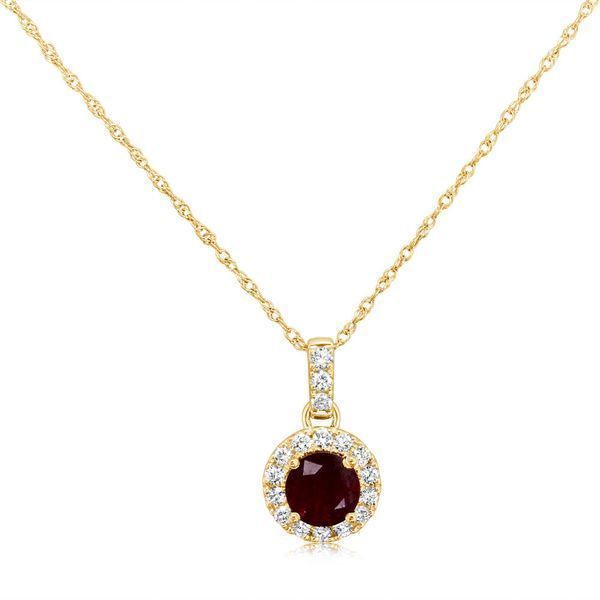 Yellow Gold Ruby Pendant Leslie E. Sandler Fine Jewelry and Gemstones rockville , MD