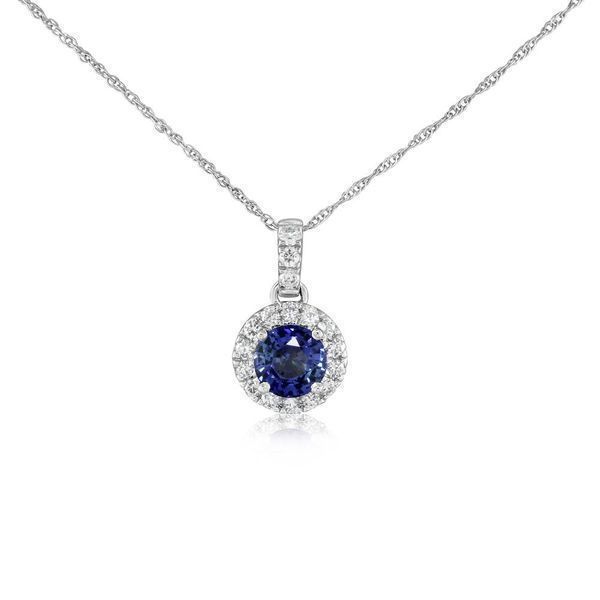White Gold Sapphire Pendant Towne & Country Jewelers Westborough, MA