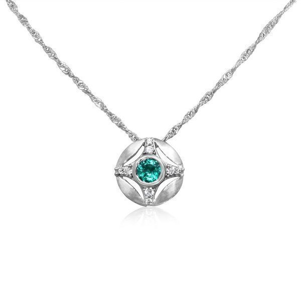 White Gold Emerald Pendant Blue Heron Jewelry Company Poulsbo, WA