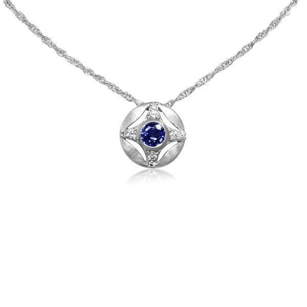 White Gold Sapphire Pendant Hart's Jewelers Grants Pass, OR