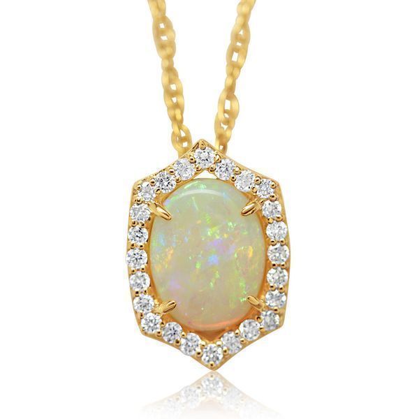 Yellow Gold Calibrated Light Opal Pendant Gold Mine Jewelers Jackson, CA