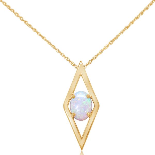 White Gold Calibrated Light Opal Pendant Ware's Jewelers Bradenton, FL