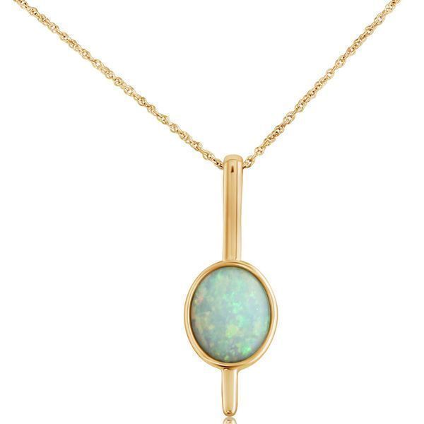 Yellow Gold Calibrated Light Opal Pendant Jones Jeweler Celina, OH