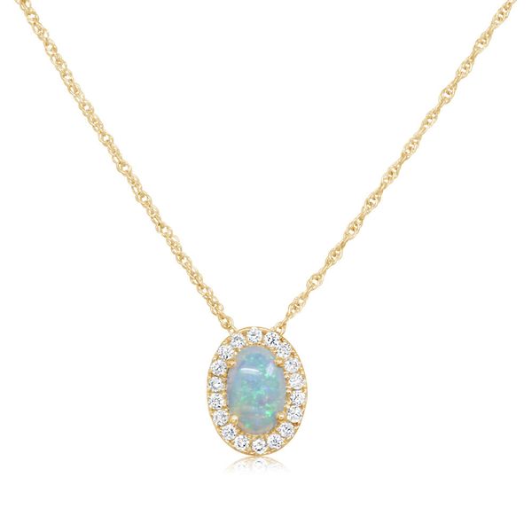 Yellow Gold Calibrated Light Opal Pendant Mar Bill Diamonds and Jewelry Belle Vernon, PA