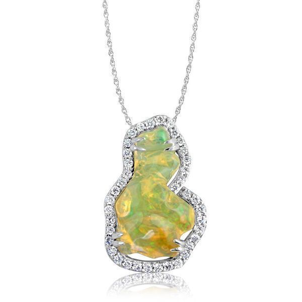 White Gold Fire Opal Pendant Ross's Fine Jewelers Kilmarnock, VA