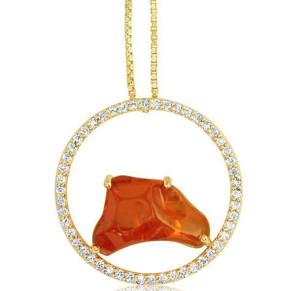 Yellow Gold Fire Opal Pendant Ross's Fine Jewelers Kilmarnock, VA
