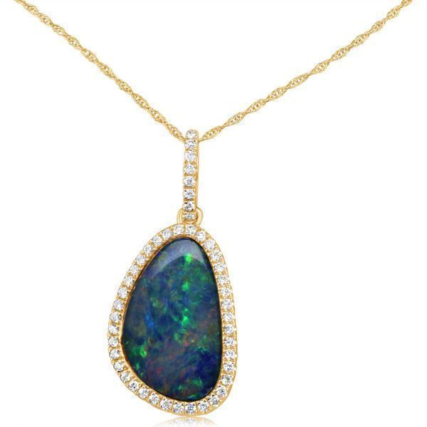 Yellow Gold Opal Doublet Pendant Parris Jewelers Hattiesburg, MS