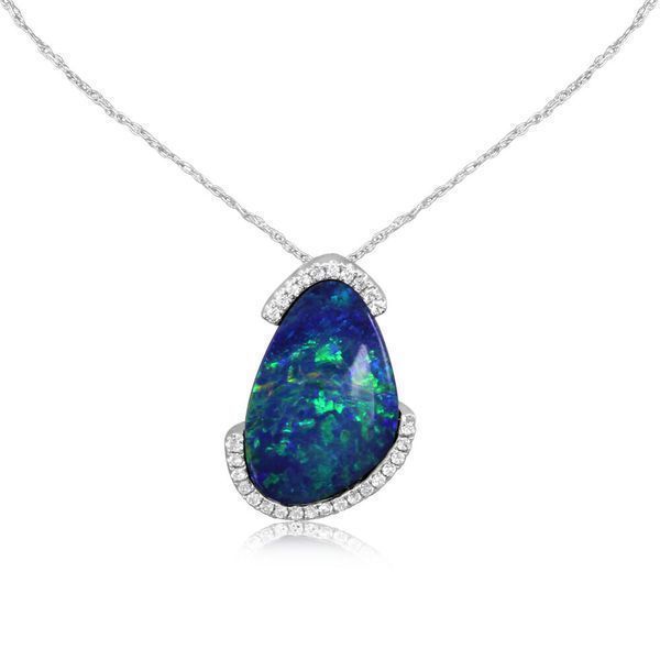 White Gold Opal Doublet Pendant Arthur's Jewelry Bedford, VA