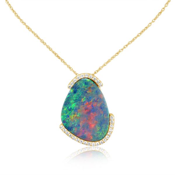 Yellow Gold Opal Doublet Pendant Jerald Jewelers Latrobe, PA