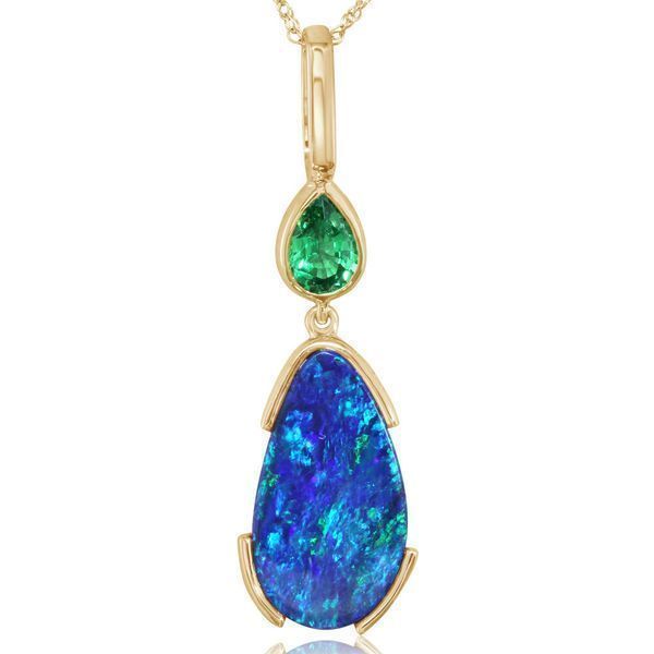 Yellow Gold Opal Doublet Pendant Conti Jewelers Endwell, NY
