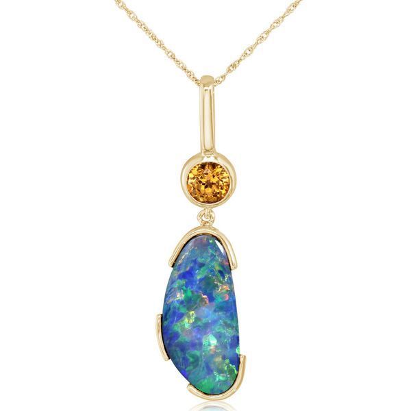 Yellow Gold Opal Doublet Pendant Futer Bros Jewelers York, PA