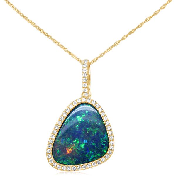 Yellow Gold Opal Doublet Pendant Priddy Jewelers Elizabethtown, KY