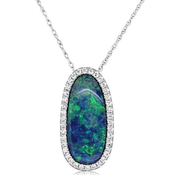 White Gold Opal Doublet Pendant Blue Marlin Jewelry, Inc. Islamorada, FL